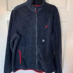 Nautica Mens Sherpa Mixed Media Full Zip jacket
